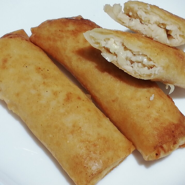 肉団子の残りで簡単!鳥挽肉とキャベツのヘルシー春巻